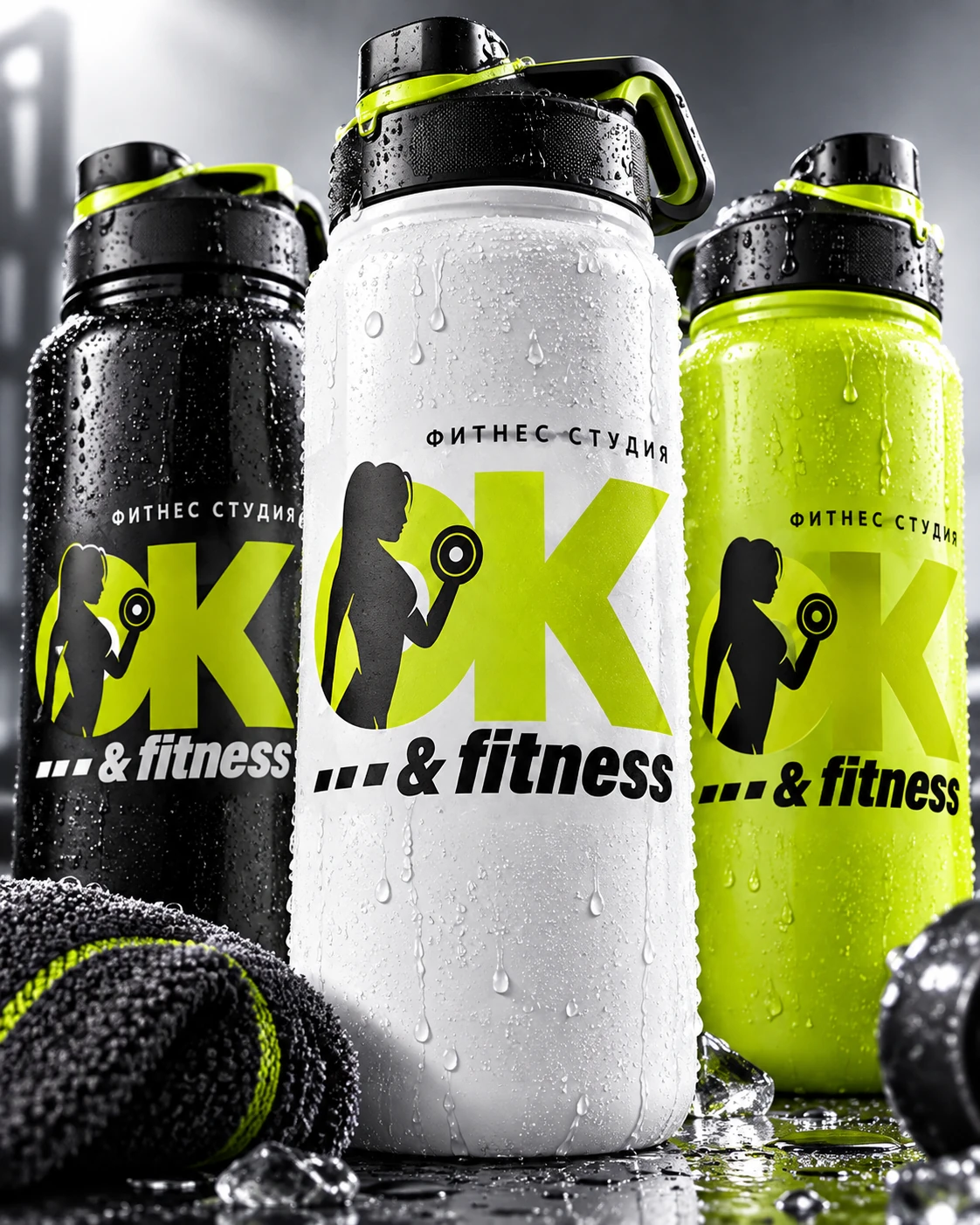 OK Fitness — фирменные спортивные бутылки